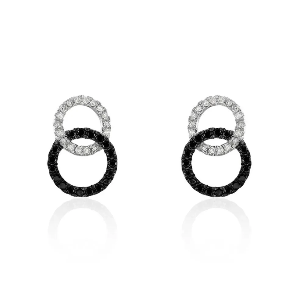 Boucles D'oreilles Puces Bella Or Blanc Diamant