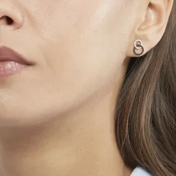 Boucles D'oreilles Puces Bella Or Blanc Diamant