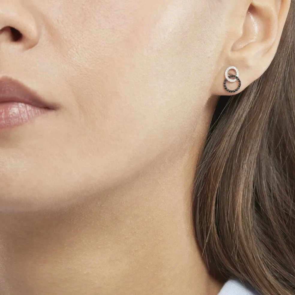 Boucles D'oreilles Puces Bella Or Blanc Diamant