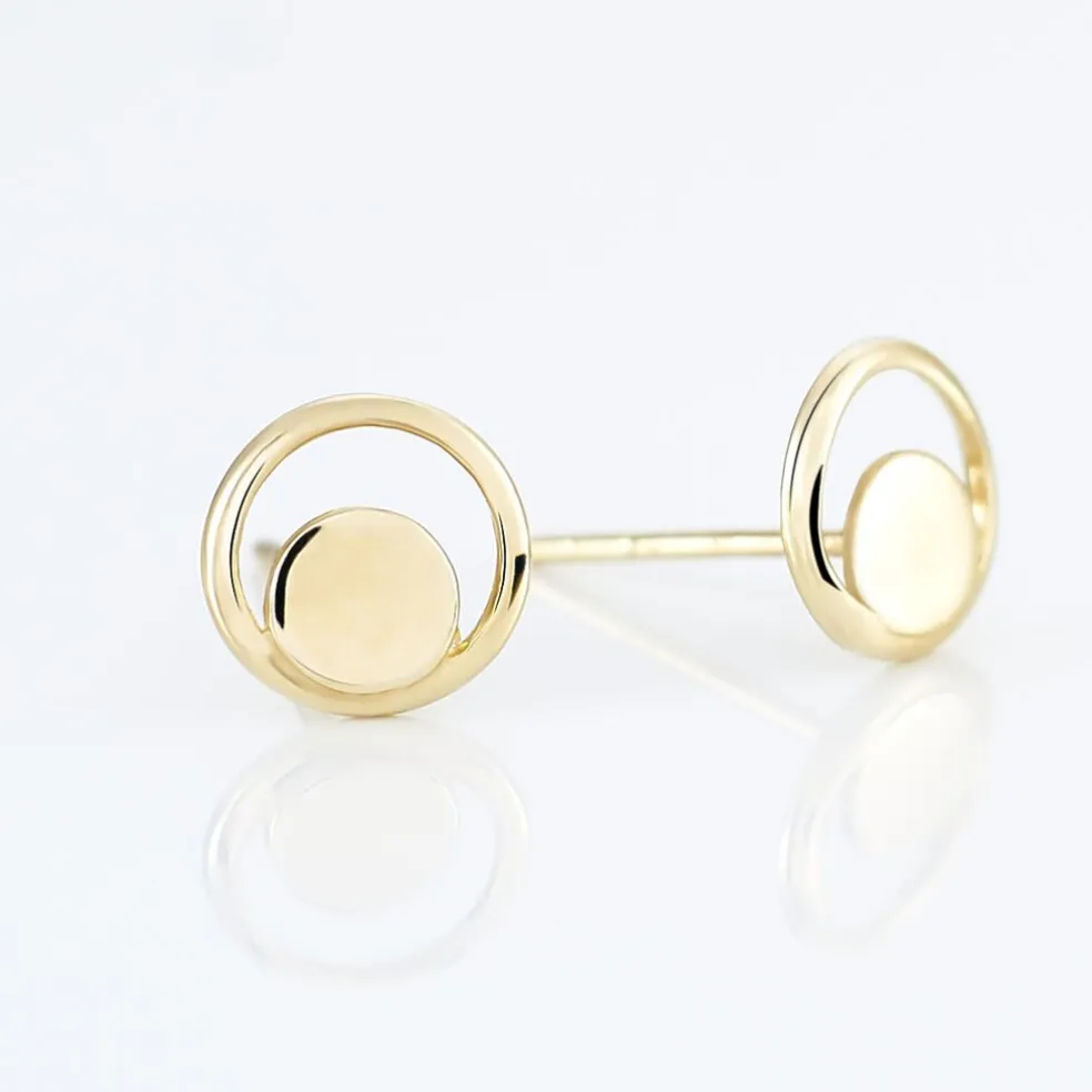 Boucles D'oreilles Puces Berangere Cercle 4 Or Jaune