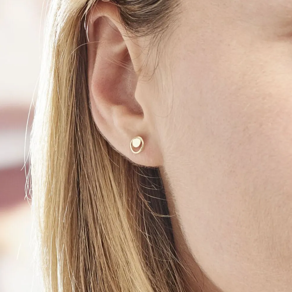 Boucles D'oreilles Puces Berangere Cercle 4 Or Jaune