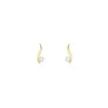 Boucles D'oreilles Puces Beryl Virgule Or Jaune Oxyde De Zirconium