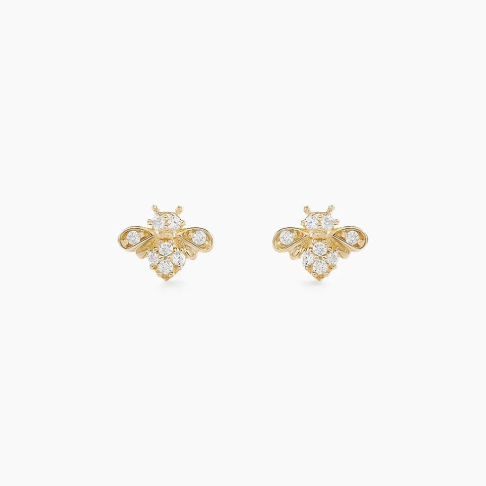 Boucles D'oreilles Puces Bettye Or Jaune Oxyde De Zirconium
