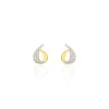 Boucles D'oreilles Puces Boucle D'or Or Jaune Oxyde De Zirconium