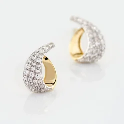 Boucles D'oreilles Puces Boucle D'or Or Jaune Oxyde De Zirconium