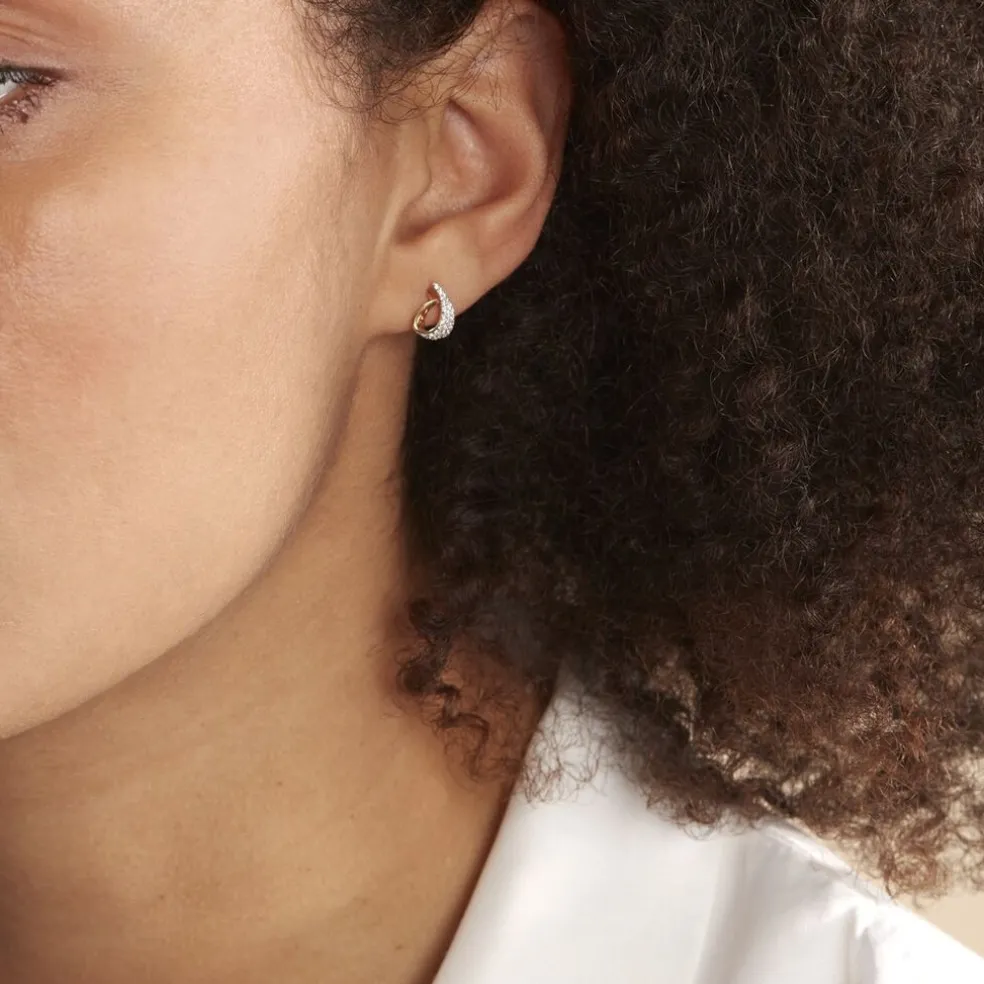 Boucles D'oreilles Puces Boucle D'or Or Jaune Oxyde De Zirconium