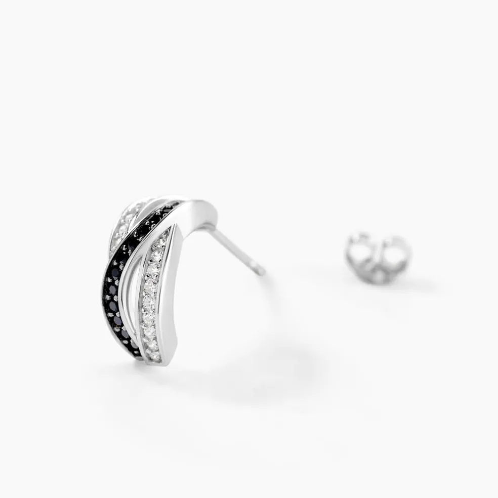 Boucles D'oreilles Puces Bethany Argent Blanc Oxyde De Zirconium
