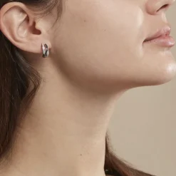 Boucles D'oreilles Puces Bethany Argent Blanc Oxyde De Zirconium