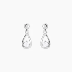 Boucles D'oreilles Puces Bethilda Argent Blanc Oxyde De Zirconium