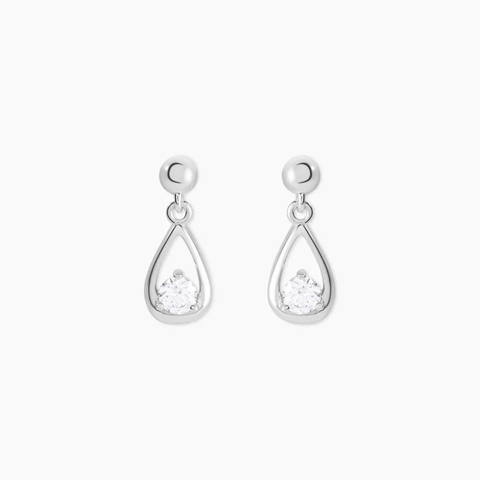 Boucles D'oreilles Puces Bethilda Argent Blanc Oxyde De Zirconium