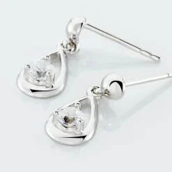 Boucles D'oreilles Puces Bethilda Argent Blanc Oxyde De Zirconium