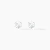 Boucles D'oreilles Puces Bridie Argent Blanc Pierre De Synthese