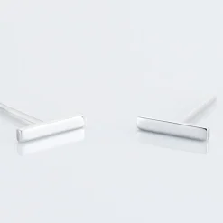 Boucles D'oreilles Puces Birati Argent Blanc