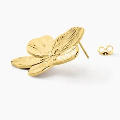 Boucles D'oreilles Puces Barbade Acier Jaune