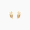 Boucles D'oreilles Puces Bartolomea Feuilles Or Jaune