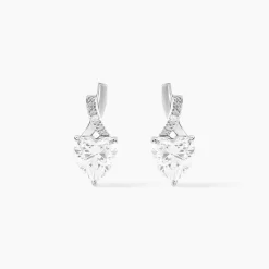 Boucles D'oreilles Puces Clothilde Or Blanc Oxyde De Zirconium
