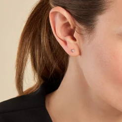 Boucles D'oreilles Puces Celesta Argent Blanc