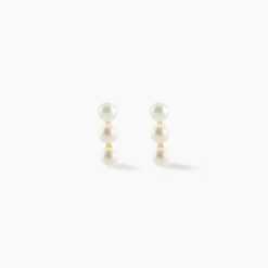 Boucles D'oreilles Puces Caitlyn Or Jaune Perle De Culture
