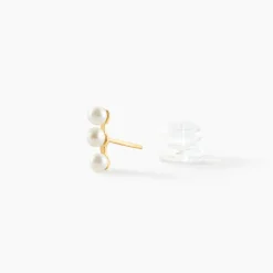 Boucles D'oreilles Puces Caitlyn Or Jaune Perle De Culture