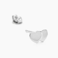 Boucles D'oreilles Puces Collinette Argent Blanc