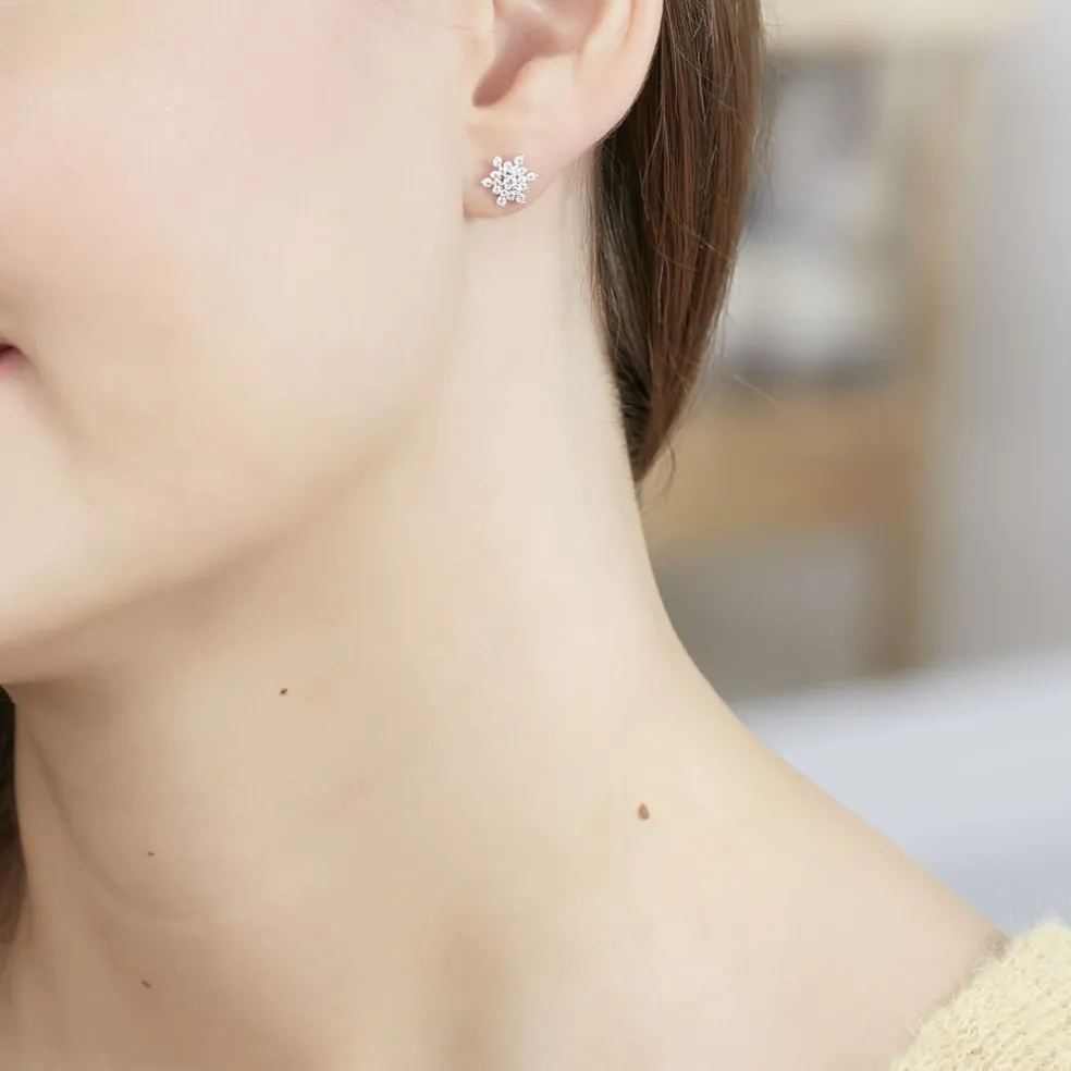 Boucles D'oreilles Puces Cyriac Argent Blanc Oxyde De Zirconium