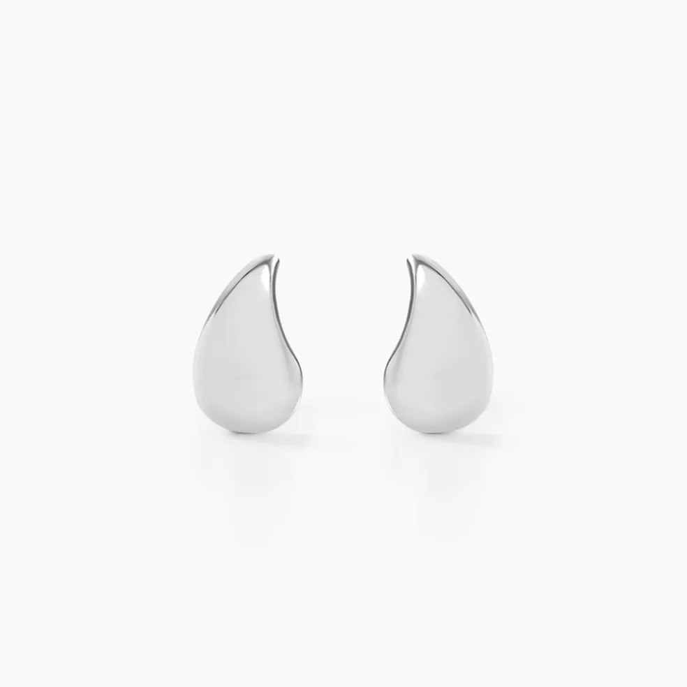 Boucles D'oreilles Puces Cloélie Argent Blanc