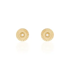 Boucles D'oreilles Puces Carmina Plaqué Or Jaune Oxyde De Zirconium