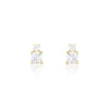 Boucles D'oreilles Puces Constancia Or Jaune Oxyde De Zirconium