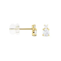 Boucles D'oreilles Puces Constancia Or Jaune Oxyde De Zirconium