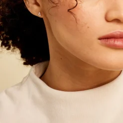 Boucles D'oreilles Puces Constancia Or Jaune Oxyde De Zirconium