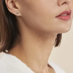 Boucles D'oreilles Puces Cony Argent Blanc