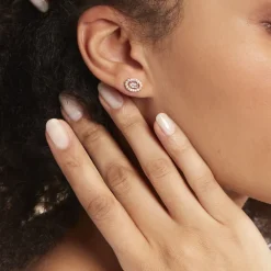 Boucles D'oreilles Puces Classical Plaqué Or Jaune Oxyde De Zirconium