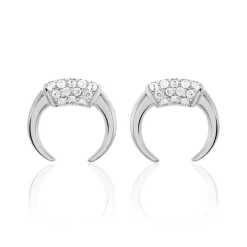 Boucles D'oreilles Puces Corneliana Argent Blanc Oxyde De Zirconium