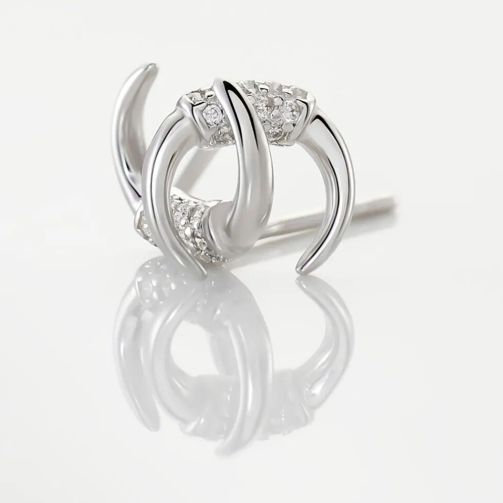 Boucles D'oreilles Puces Corneliana Argent Blanc Oxyde De Zirconium