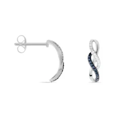 Boucles D'oreilles Puces Callune Or Blanc Diamant