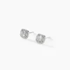 Boucles D'oreilles Puces Collection 1986 Or Blanc Diamant