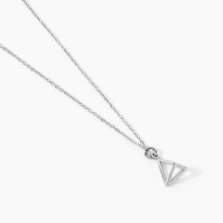 Boucles D'oreilles Puces Cubik Argent Blanc