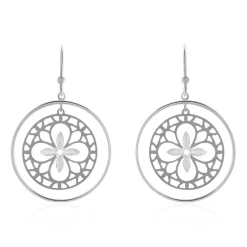 Boucles D'oreilles Puces Claudio Or Blanc