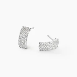 Boucles D'oreilles Puces Charlotte Or Blanc Diamant