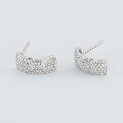Boucles D'oreilles Puces Charlotte Or Blanc Diamant