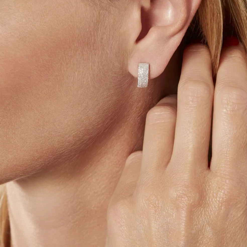 Boucles D'oreilles Puces Charlotte Or Blanc Diamant