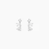 Boucles D'oreilles Puces Chadia Argent Blanc Oxyde De Zirconium