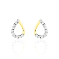 Boucles D'oreilles Puces Chrystalise Or Jaune Diamant