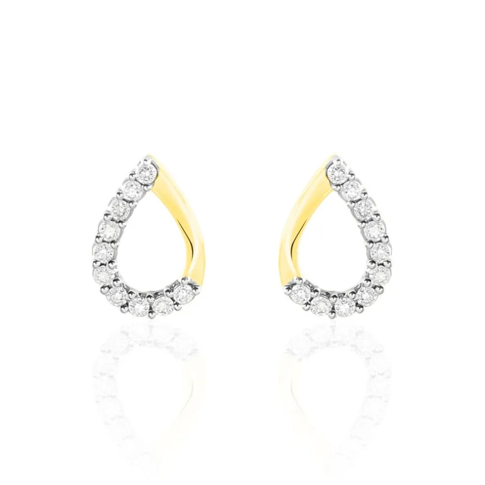 Boucles D'oreilles Puces Chrystalise Or Jaune Diamant