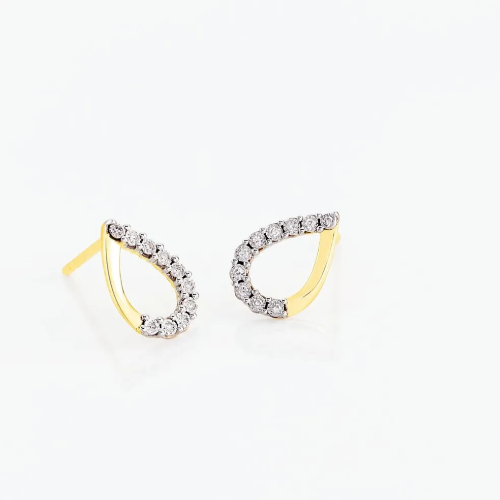 Boucles D'oreilles Puces Chrystalise Or Jaune Diamant
