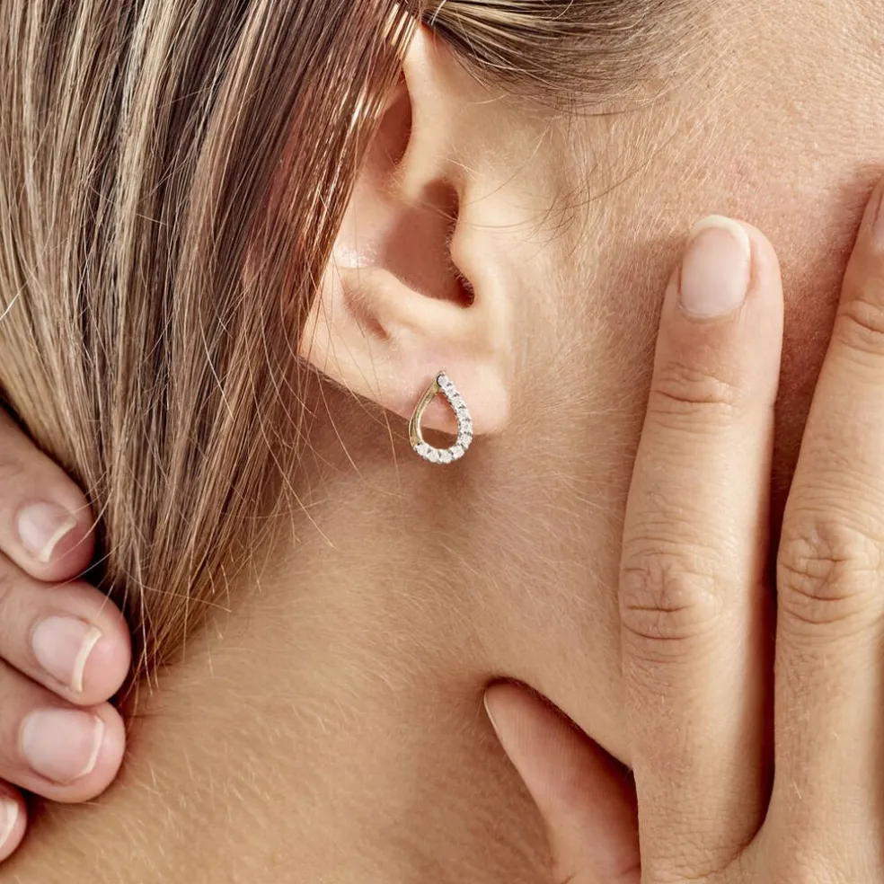 Boucles D'oreilles Puces Chrystalise Or Jaune Diamant