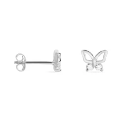 Boucles D'oreilles Puces Cyprian Argent Blanc Oxyde