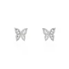 Boucles D'oreilles Puces Cadfan Argent Blanc Oxyde