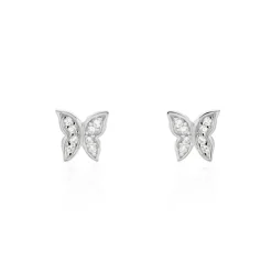 Boucles D'oreilles Puces Cadfan Argent Blanc Oxyde