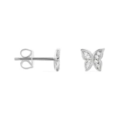 Boucles D'oreilles Puces Cadfan Argent Blanc Oxyde